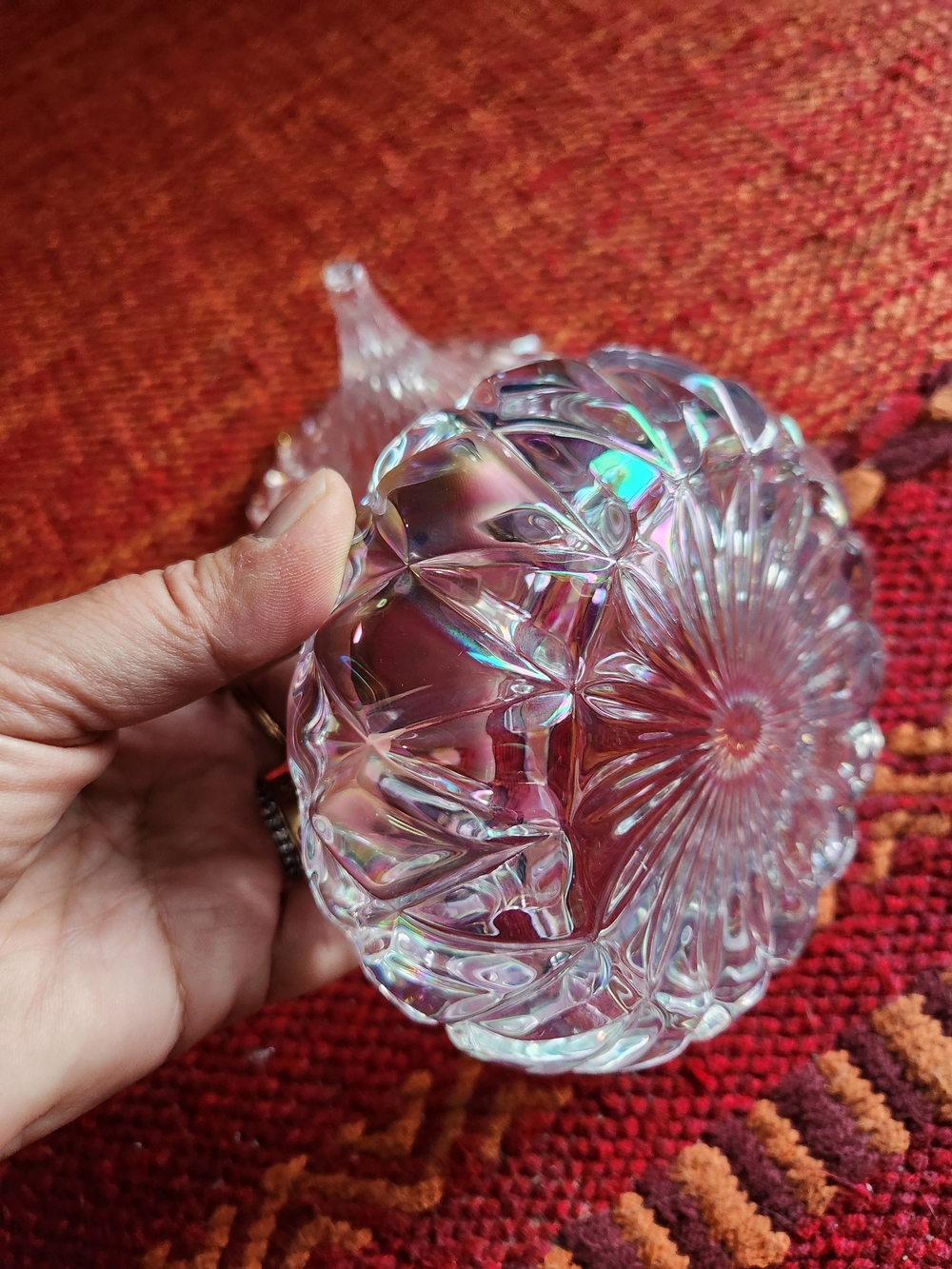 Set of 3  Dishes Crystal - Clear & Red - Picture 9 of 16